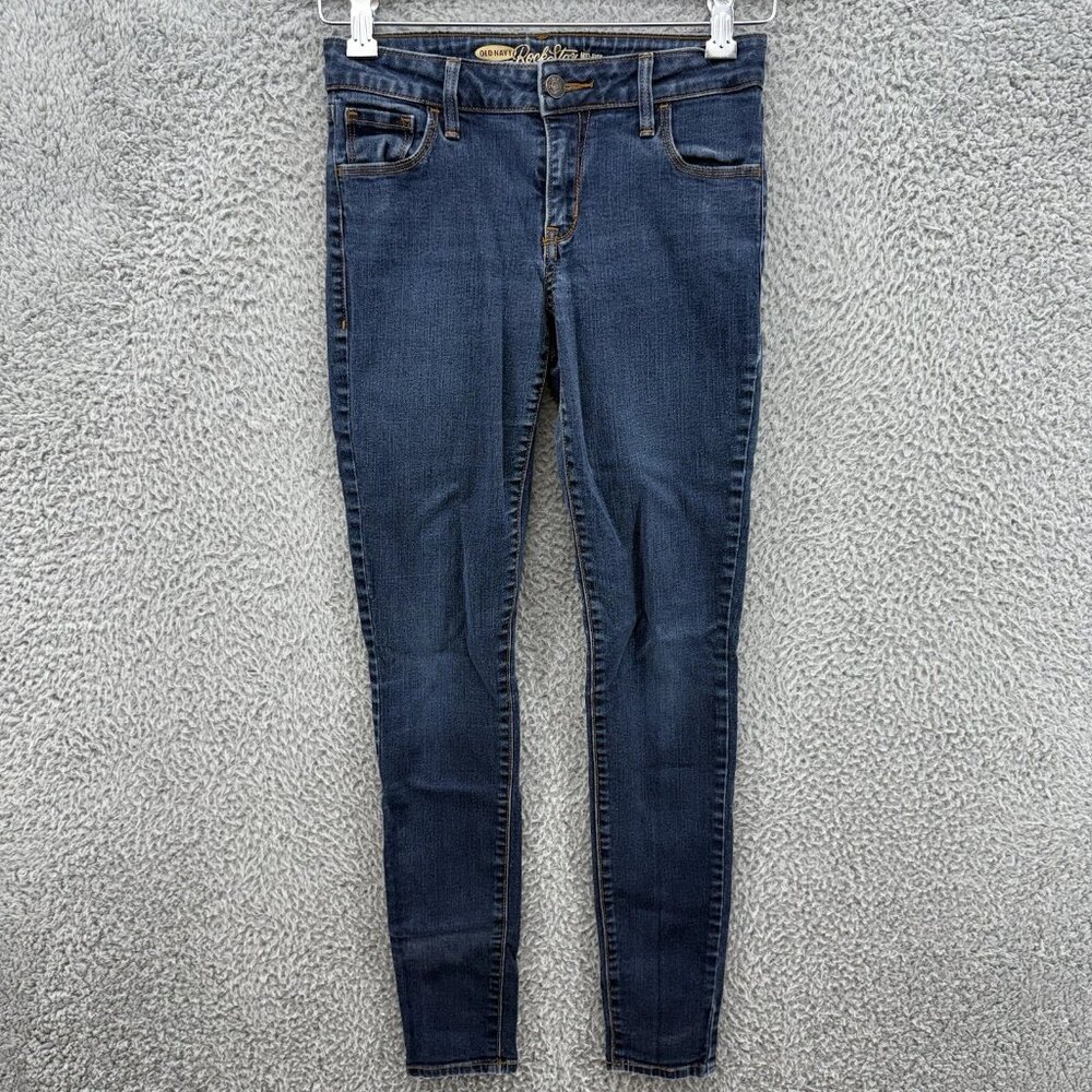 Old Navy Women's Mid-Rise Super Slim Regular Blue Jeans